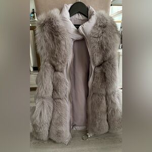 Adrienne Landau Plush Gray Teddy Jacket
